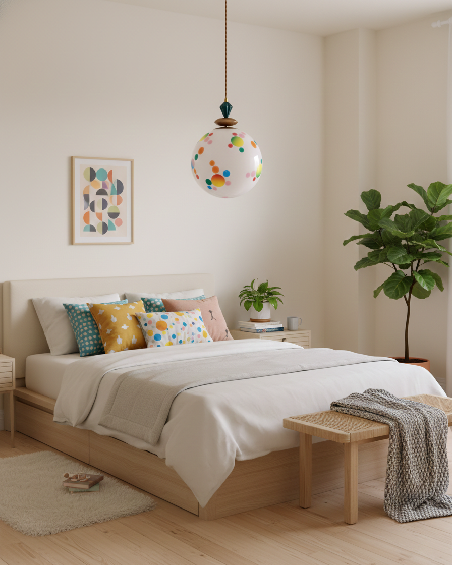 Kismet hanglamp met glazen kap
