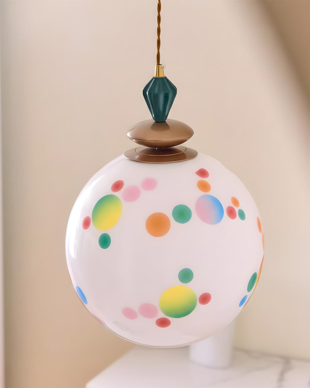 Kismet hanglamp met glazen kap