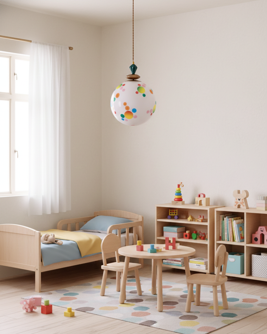 Kismet hanglamp met glazen kap