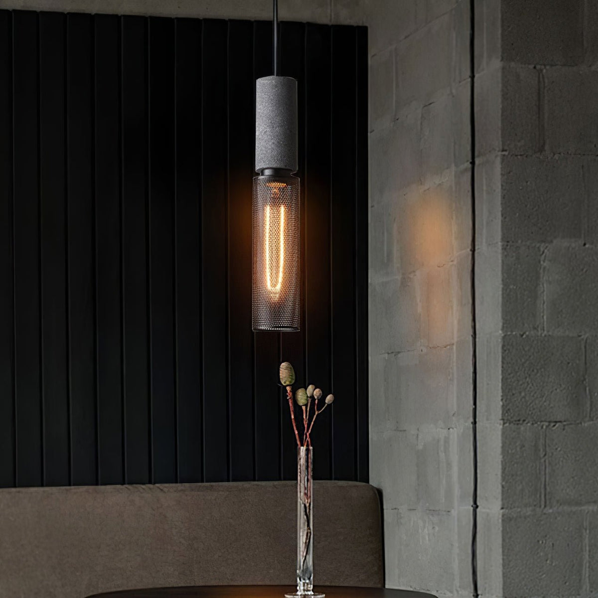Lumeraine hanglamp van cement met mesh