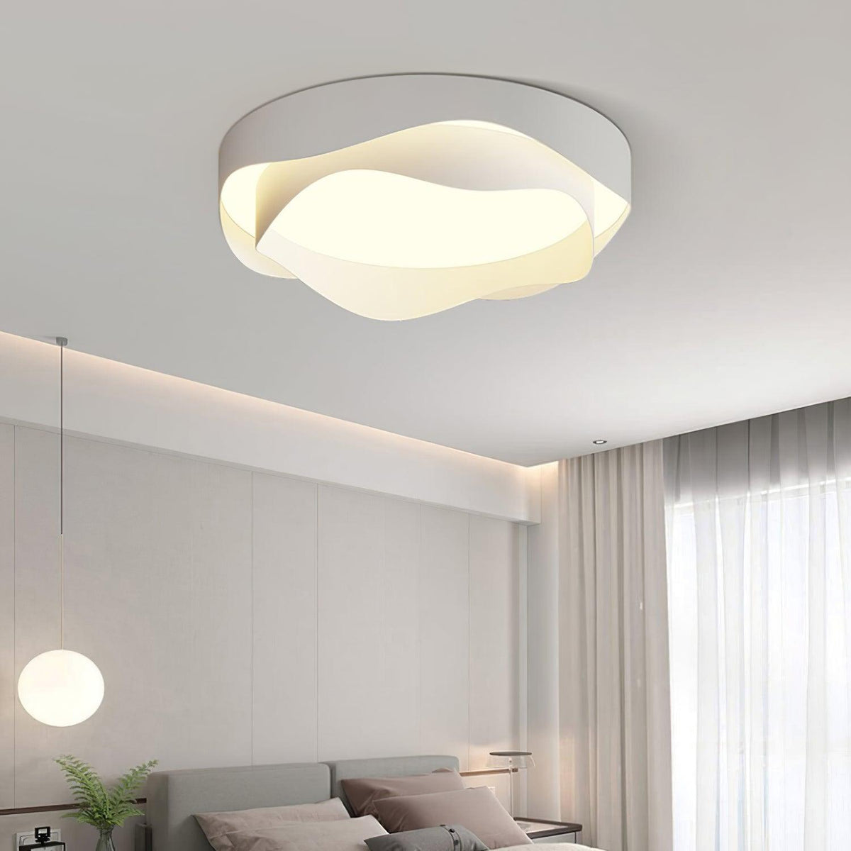 Elaisise plafondlamp Wit voor woonkamer