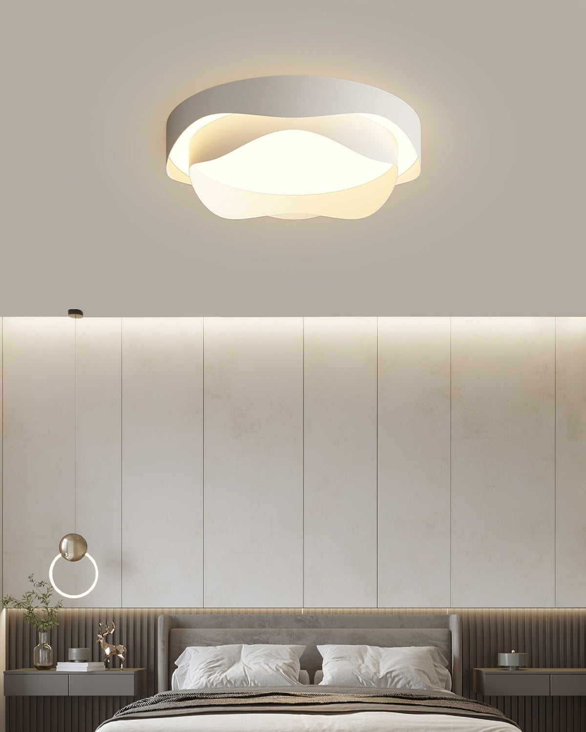 Elaisise plafondlamp Wit voor woonkamer