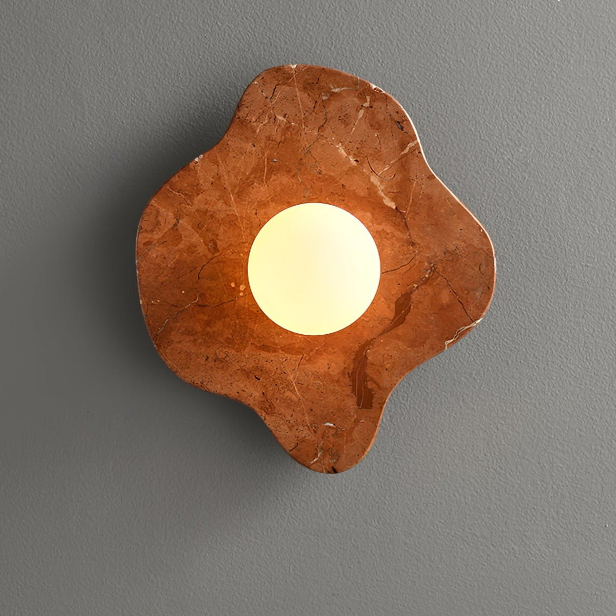 Bloom Rustic Marmer wandlamp Koraalrood