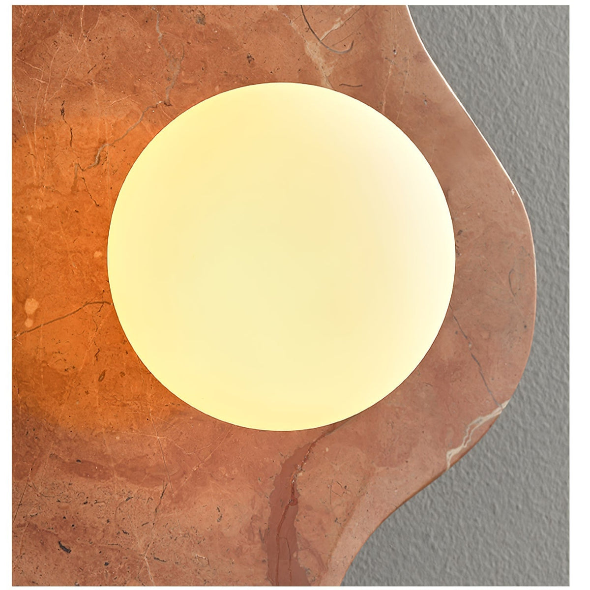 Bloom Rustic Marmer wandlamp Koraalrood