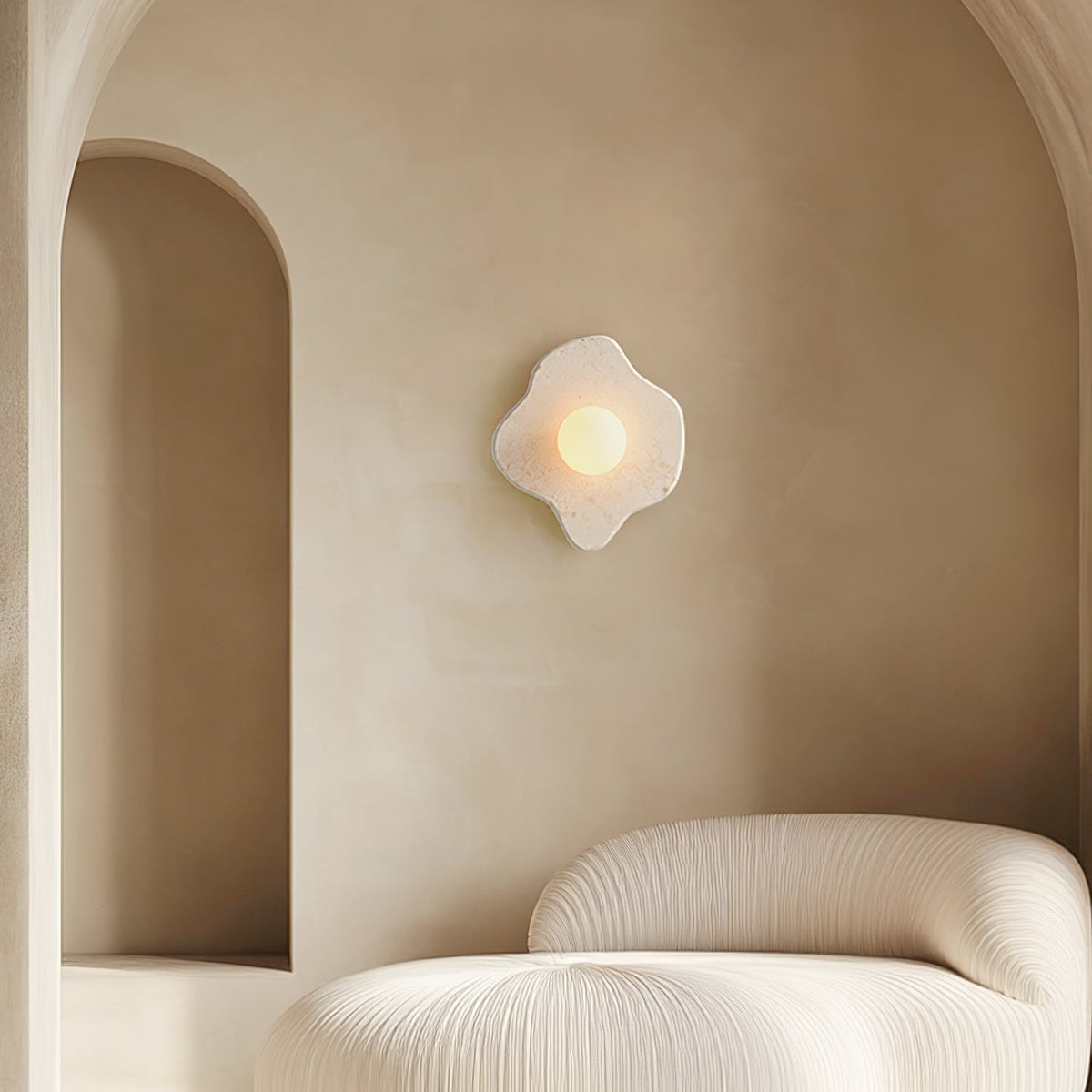 Bloom Rustic Marmer wandlamp Koraalrood
