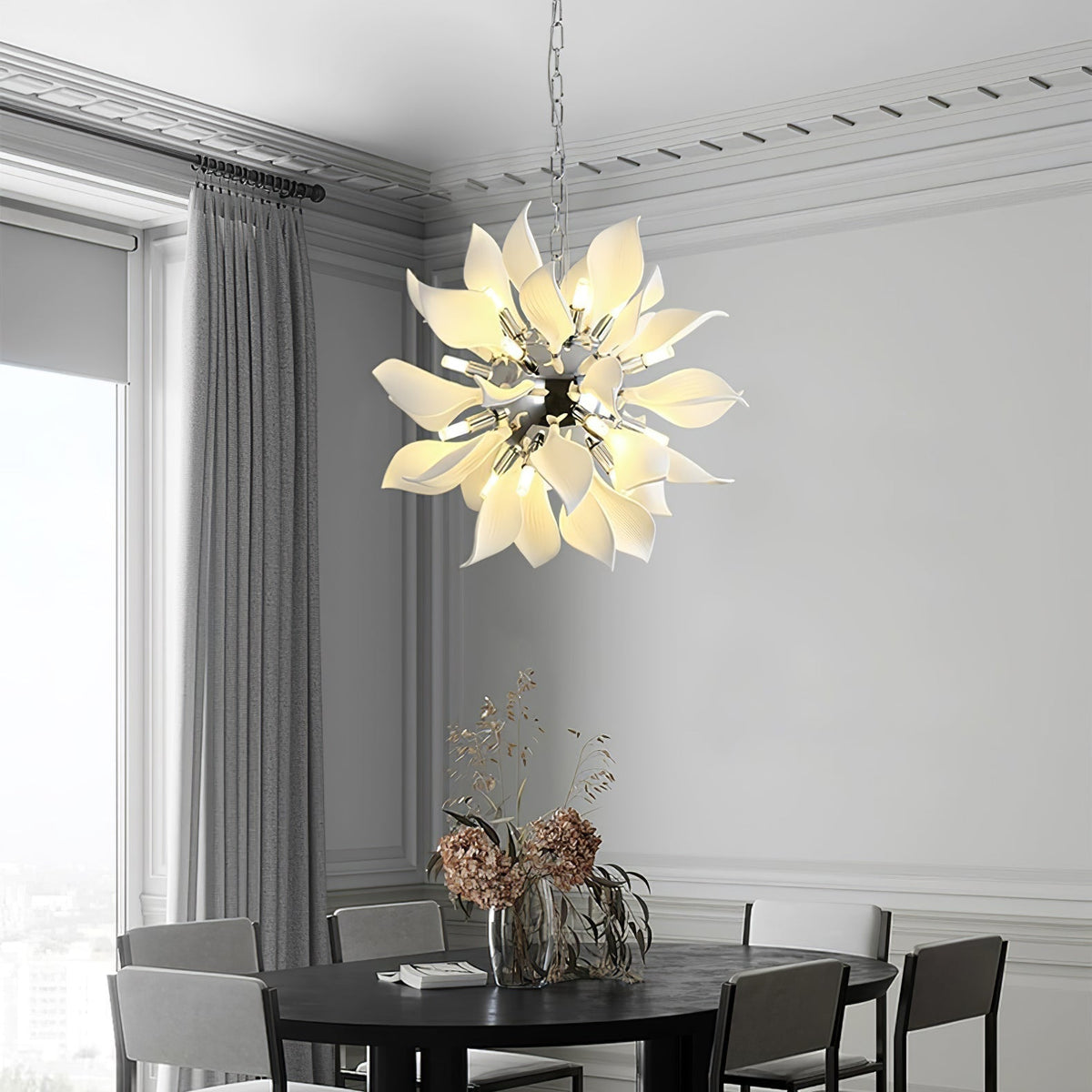Avir hanglamp met keramische bloemblaadjes