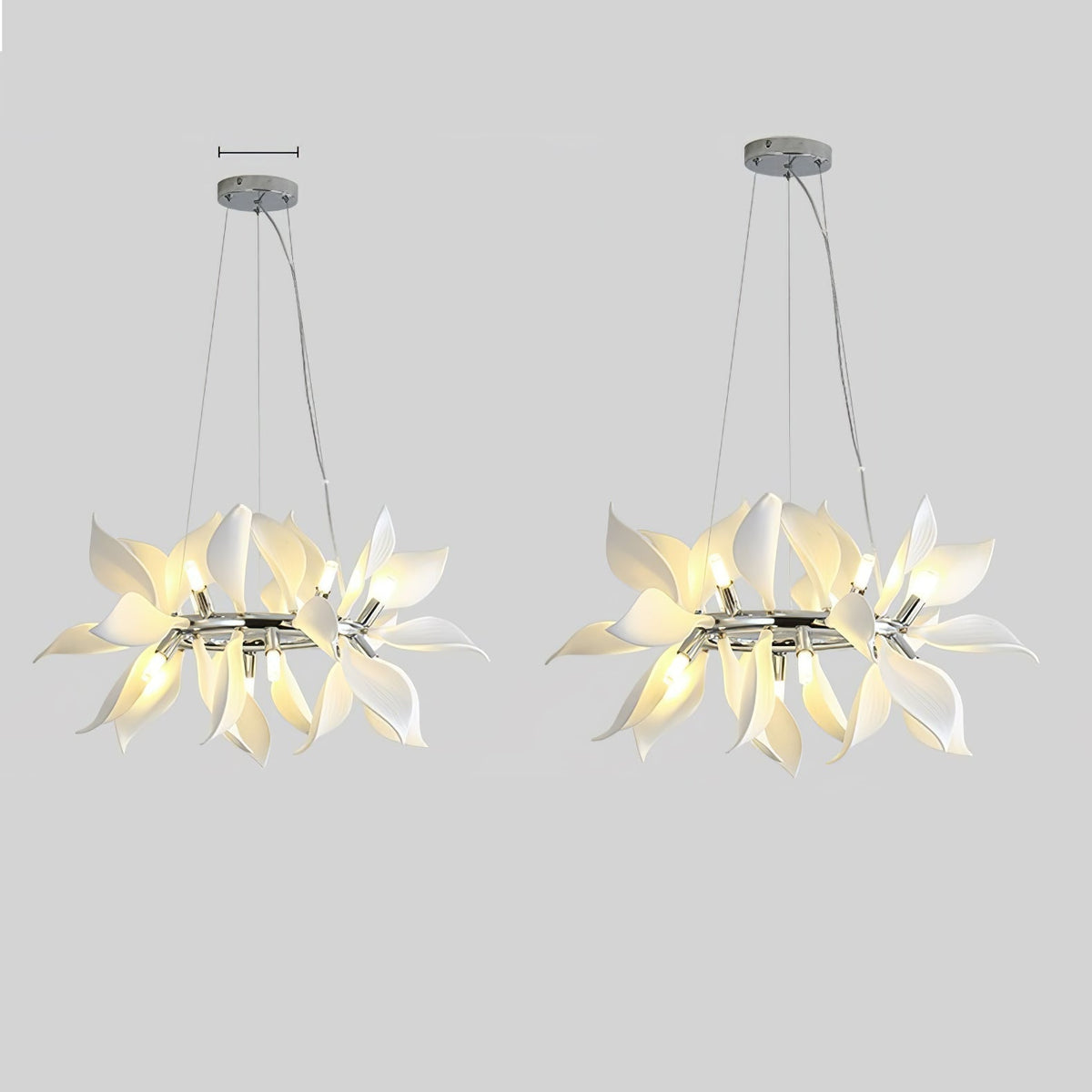 Avir hanglamp met keramische bloemblaadjes