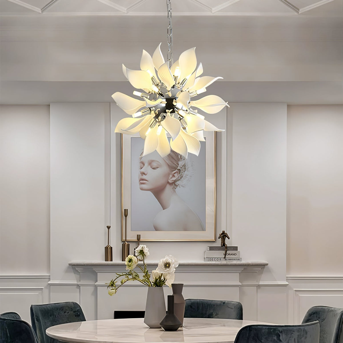 Avir hanglamp met keramische bloemblaadjes