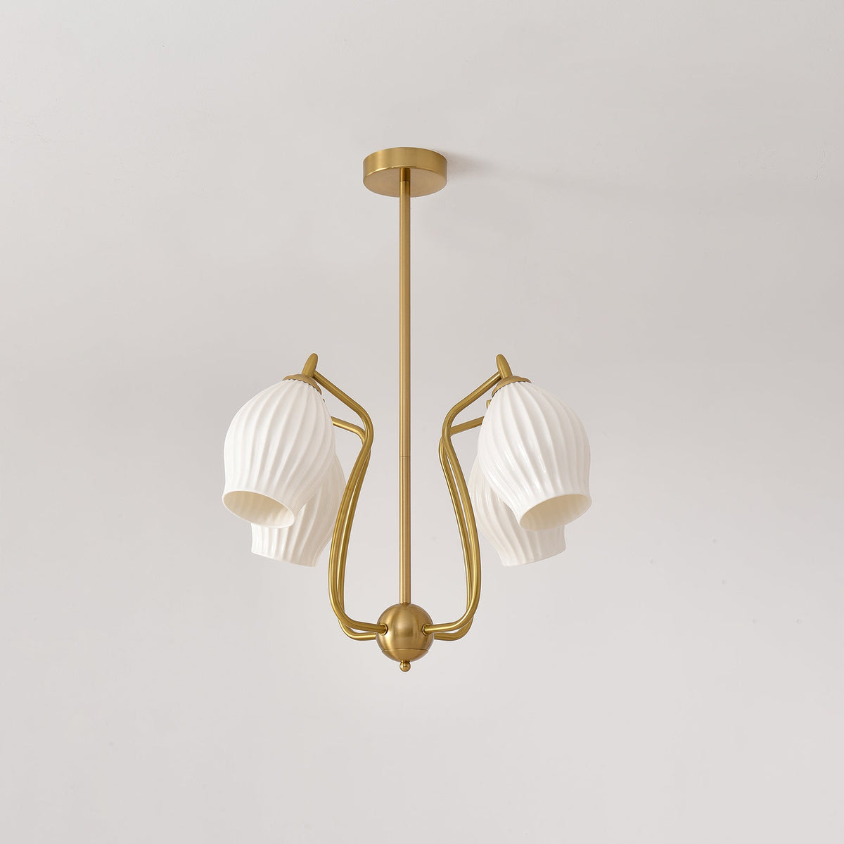 Pravin Kroonluchter keramiek Ribbed Sculptural glas Elegant