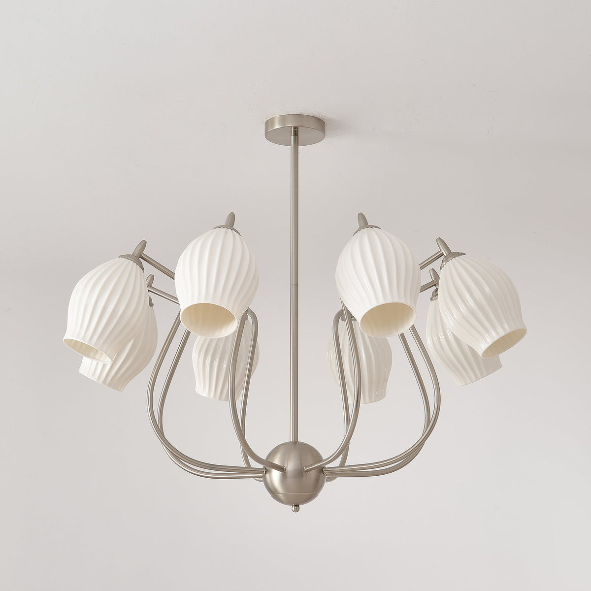 Pravin Kroonluchter keramiek Ribbed Sculptural glas Elegant