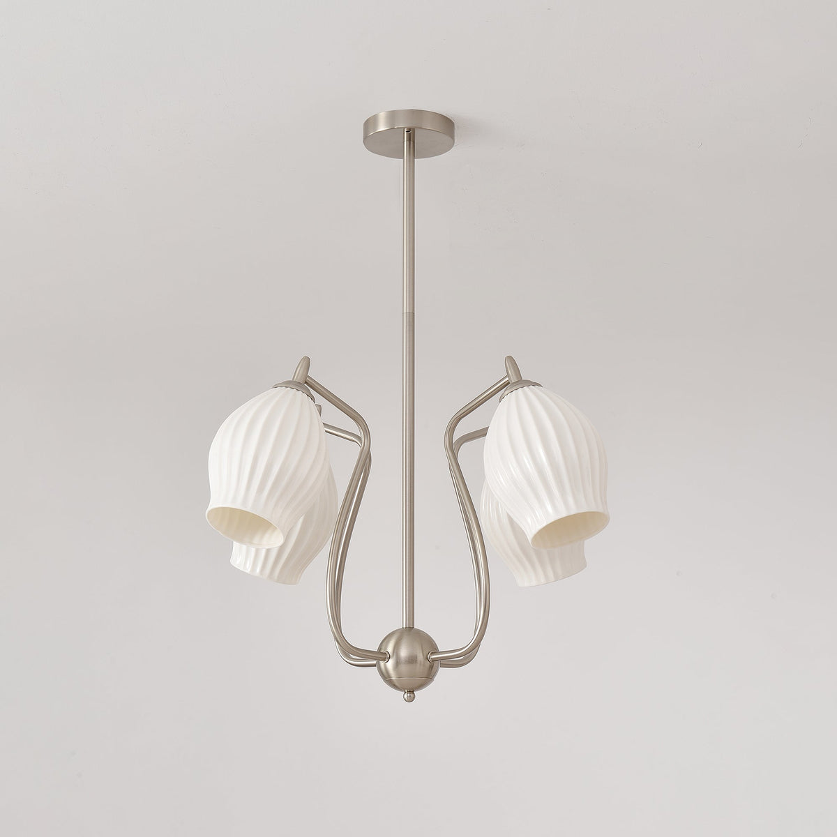 Pravin Kroonluchter keramiek Ribbed Sculptural glas Elegant