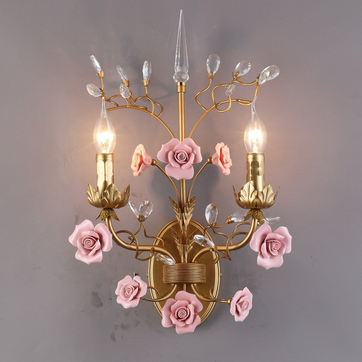 Roselyn keramische wijnstok wandlamp