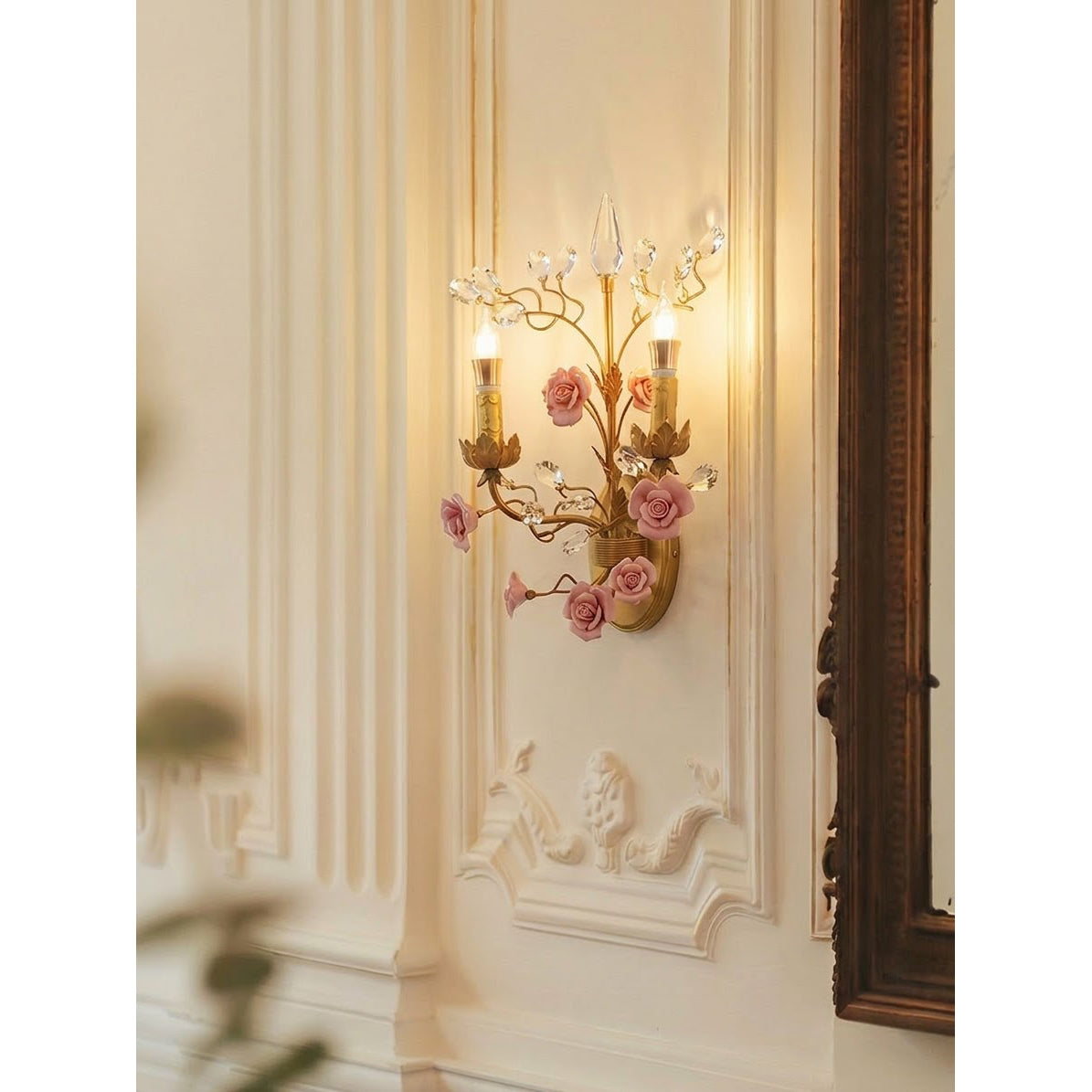 Roselyn keramische wijnstok wandlamp