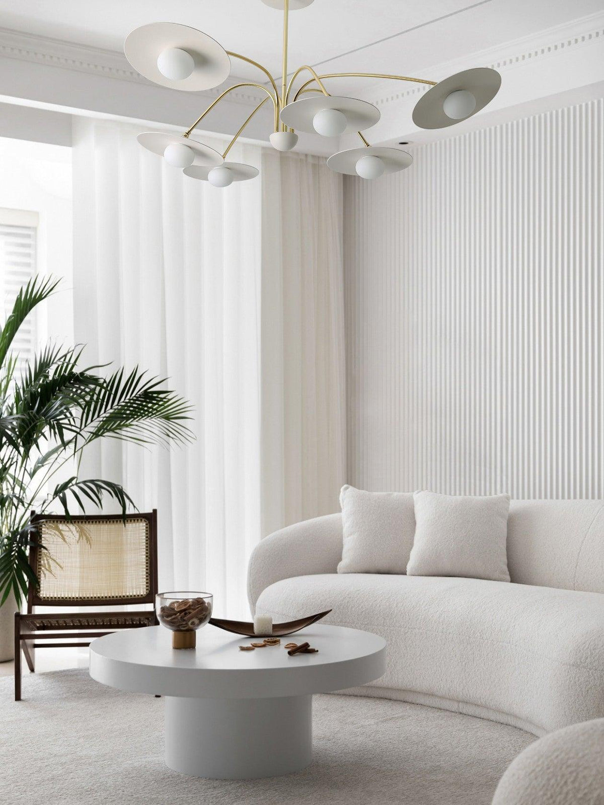 Lark kroonluchter met art deco-geïnspireerde paddenstoel
