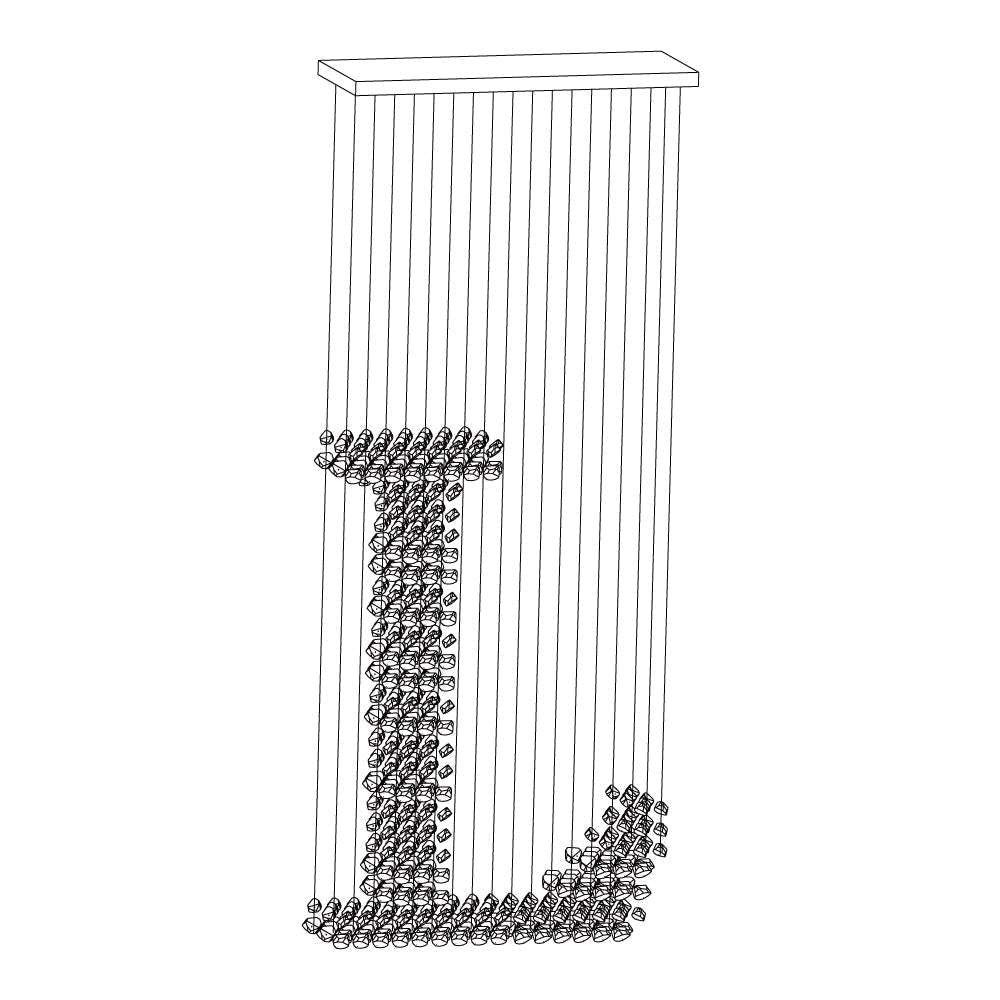 Seliian Koolsteen sculpturale kroonluchter met letters G tot L