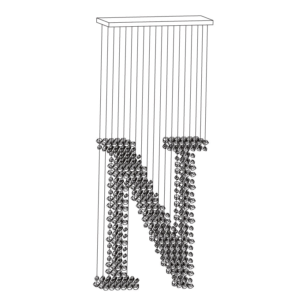 Marinelle Koolsteensculpturale Kroonluchter met Letter M tot R