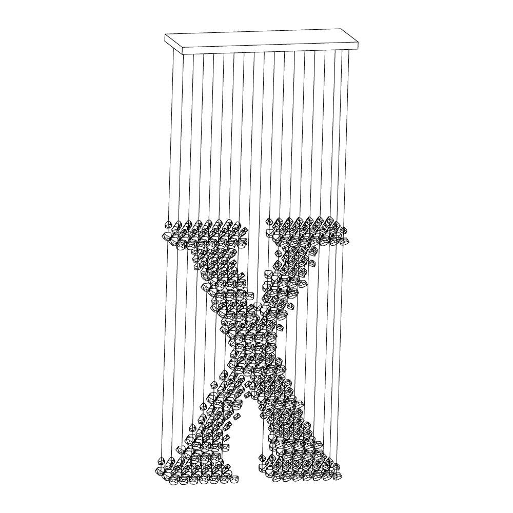 Selorella Koolsteensculpturale Kroonluchter met Letter S tot Z