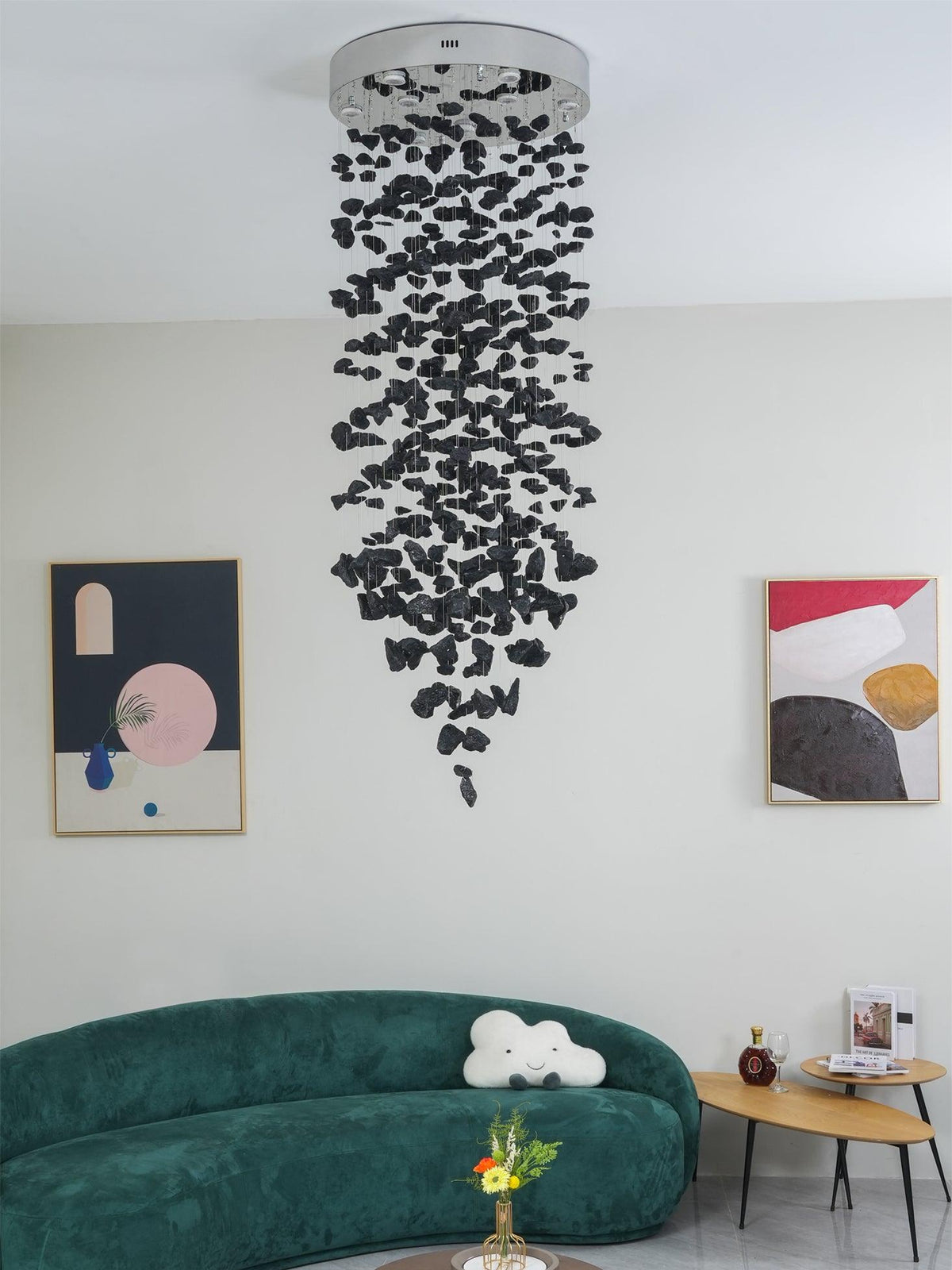 Vaelior Postmodern luxe Zwarte Steen Kroonluchter