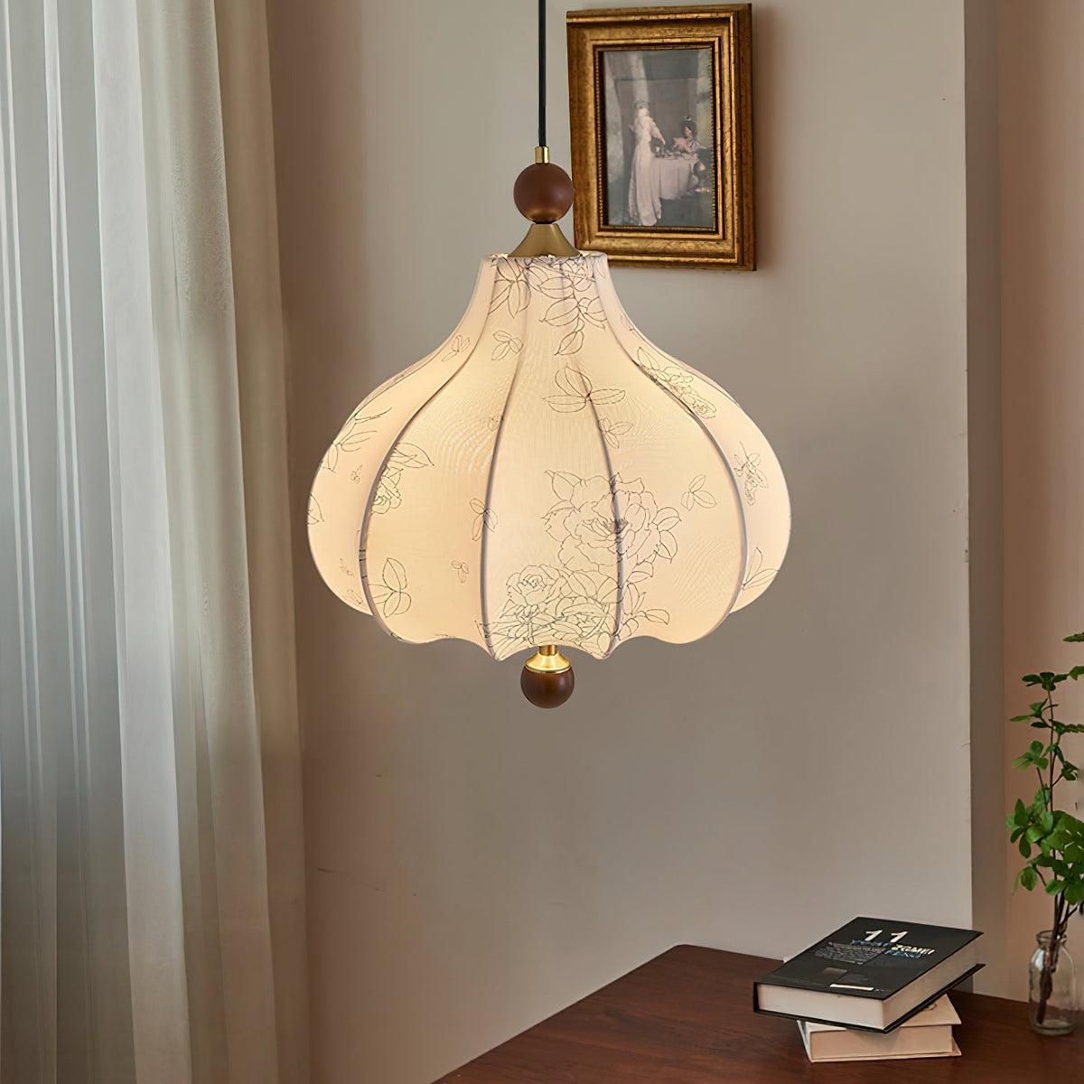 Favian Vintage Houten hanglamp