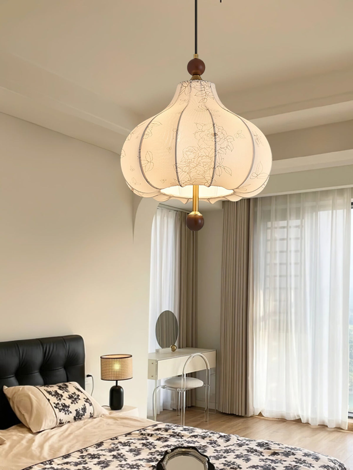 Favian Vintage Houten hanglamp