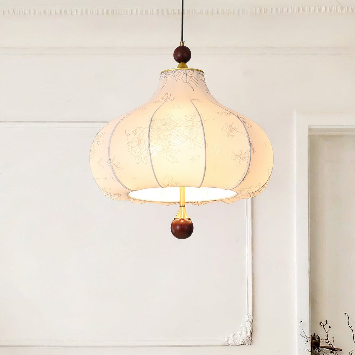 Favian Vintage Houten hanglamp