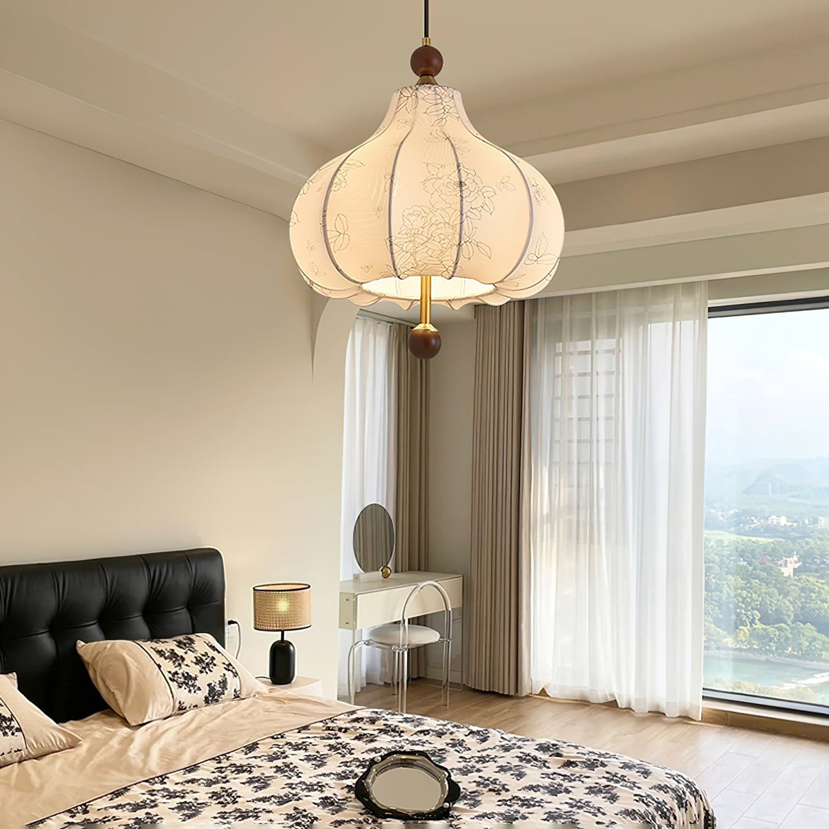 Favian Vintage Houten hanglamp