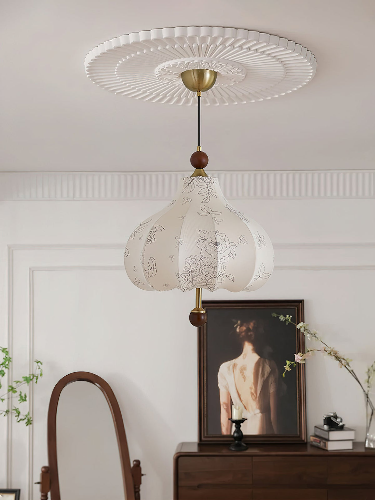 Favian Vintage Houten hanglamp