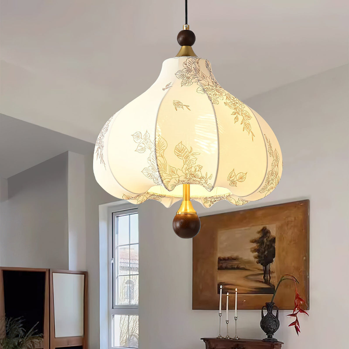 Favian Vintage Houten hanglamp