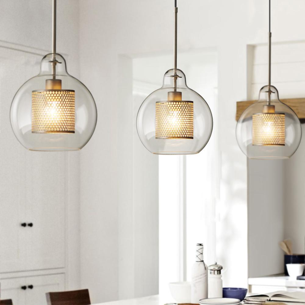 Veleine hanglamp met glazen kap voor woonkamer