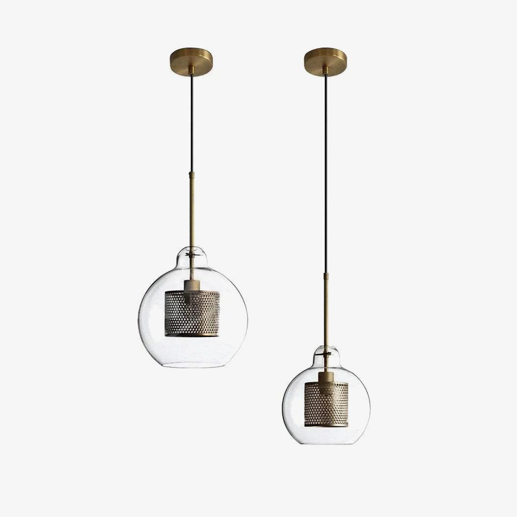 Veleine hanglamp met glazen kap voor woonkamer