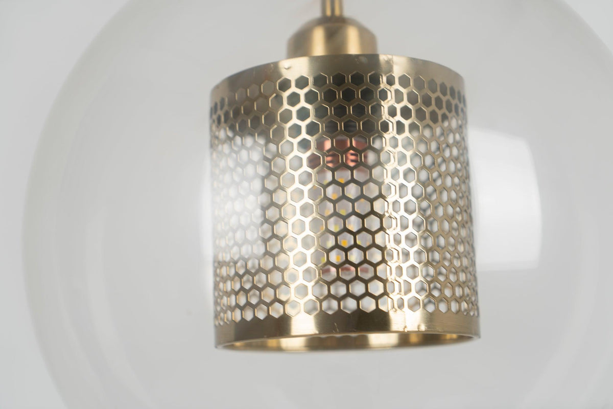 Veleine hanglamp met glazen kap voor woonkamer