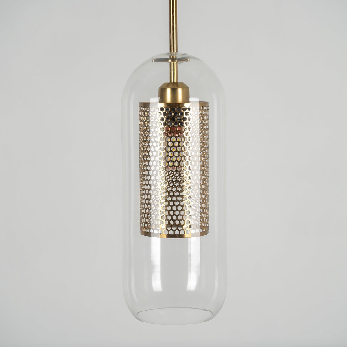 Veleine hanglamp met glazen kap voor woonkamer