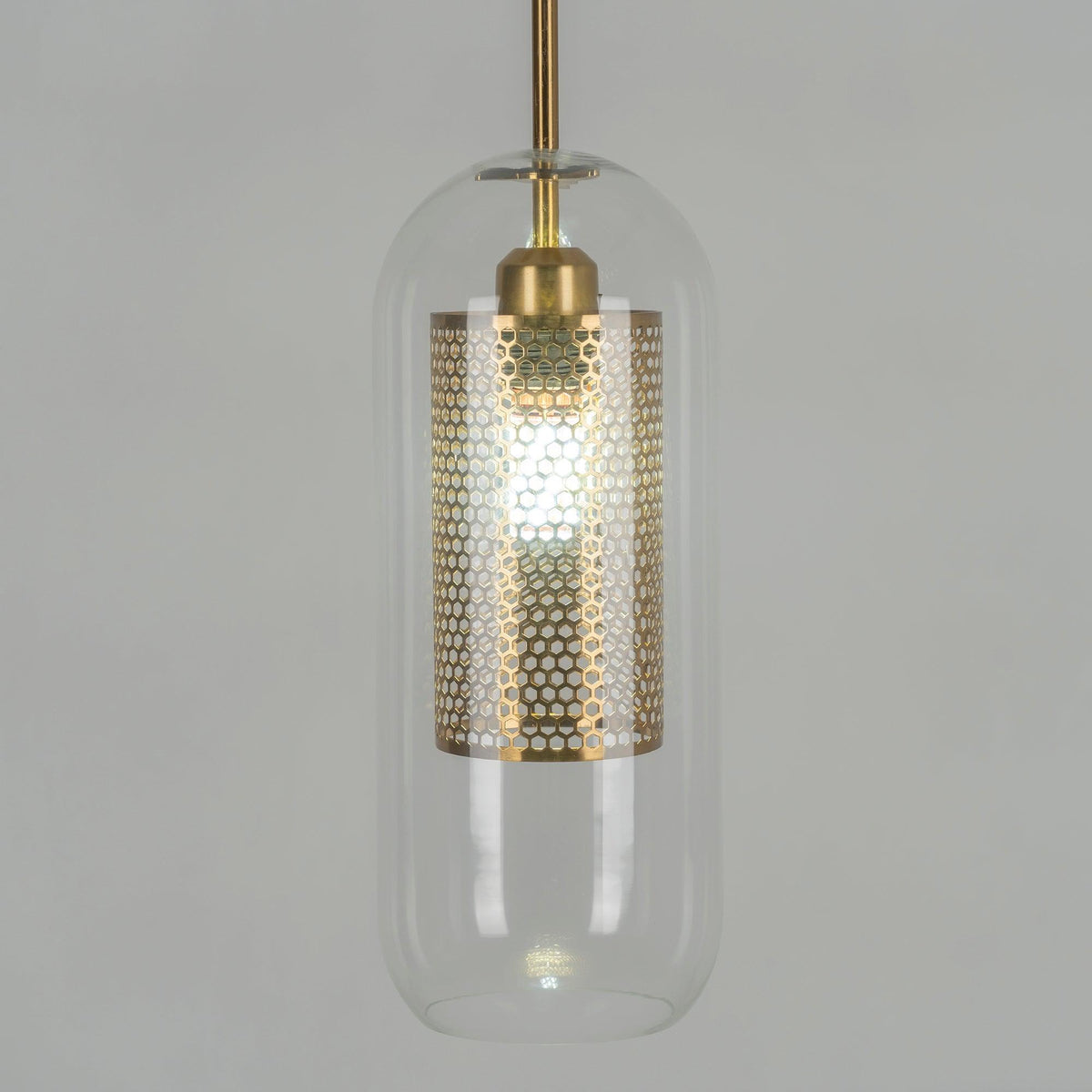 Veleine hanglamp met glazen kap voor woonkamer