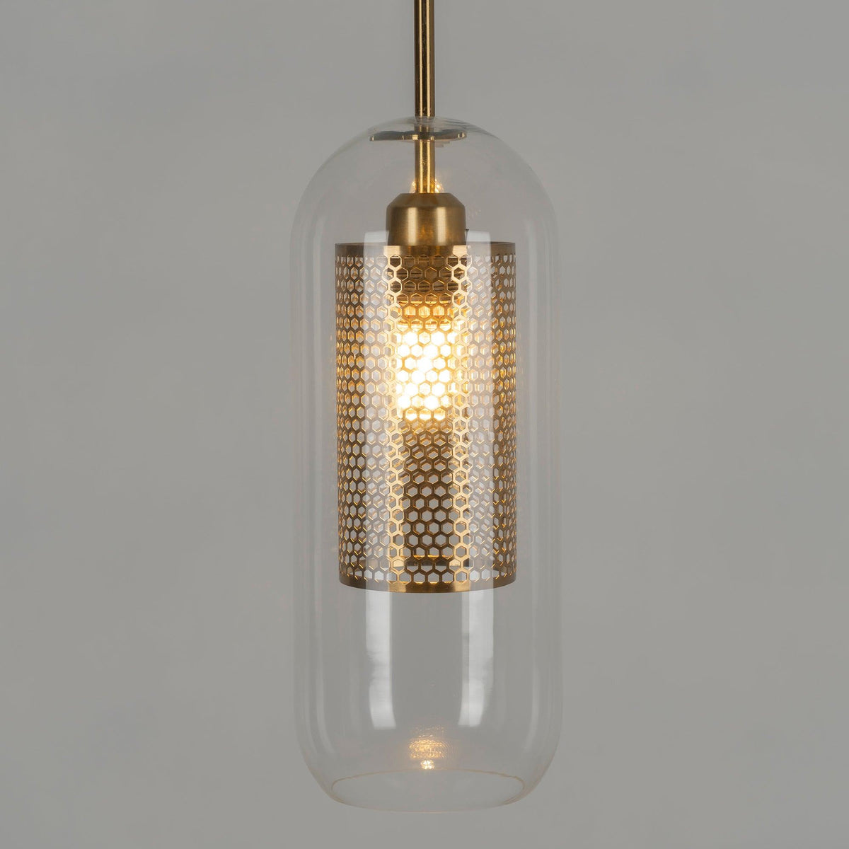 Veleine hanglamp met glazen kap voor woonkamer