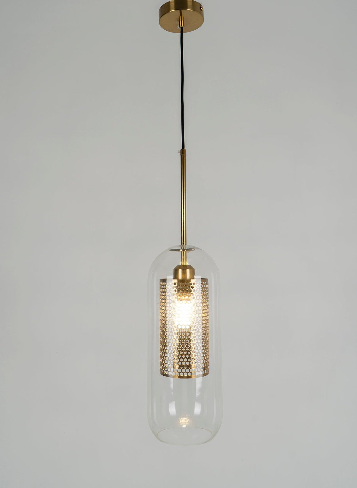 Veleine hanglamp met glazen kap voor woonkamer