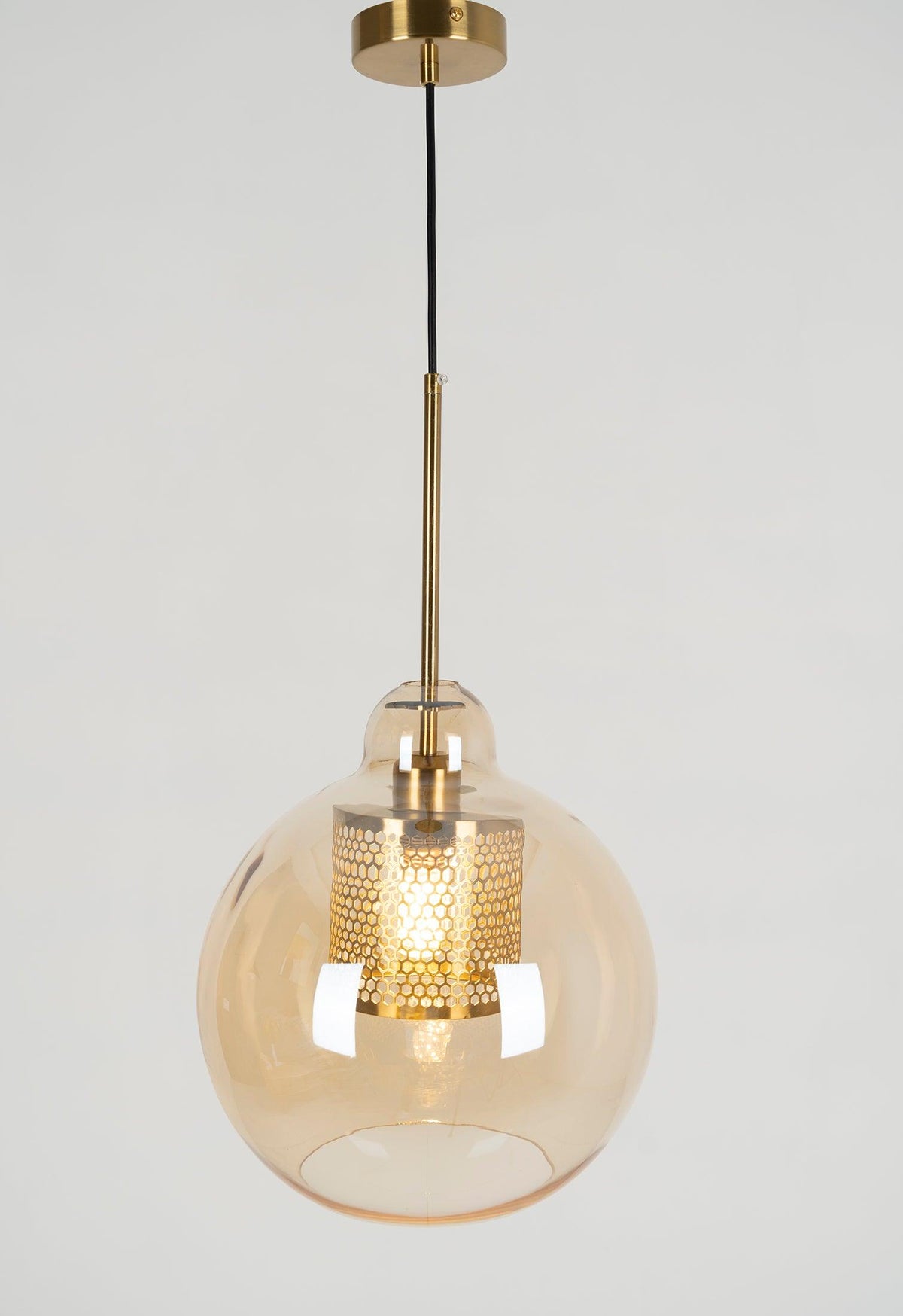 Veleine hanglamp met glazen kap voor woonkamer