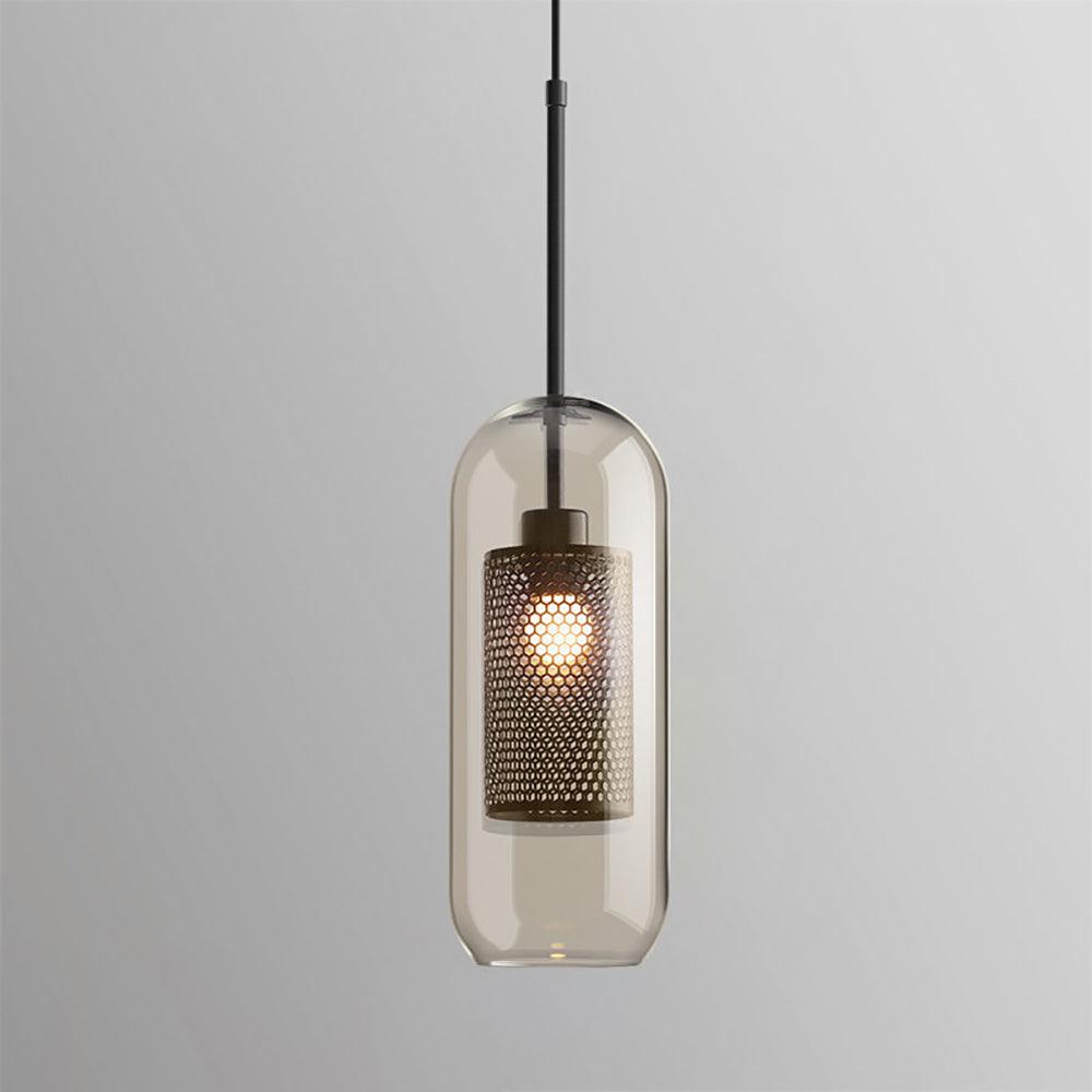 Veleine hanglamp met glazen kap voor woonkamer