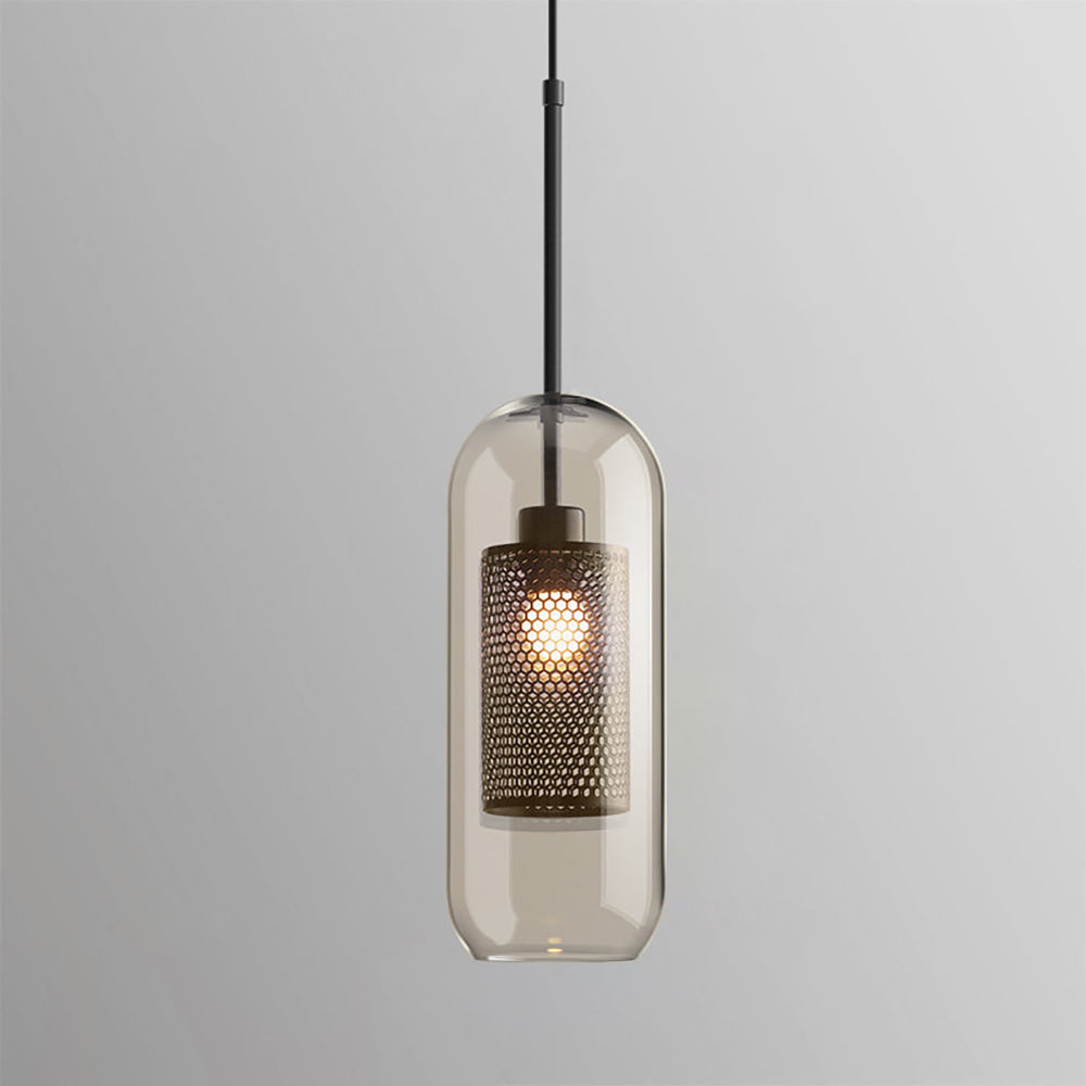 Veleine hanglamp met glazen kap voor woonkamer