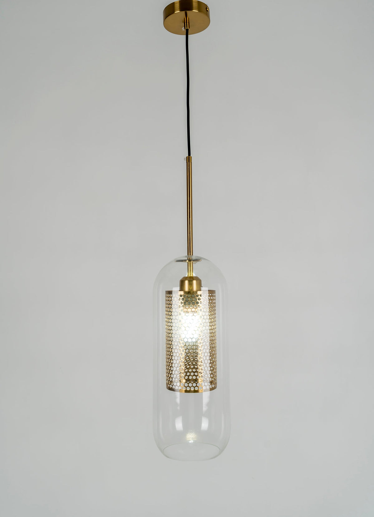 Veleine hanglamp met glazen kap voor woonkamer