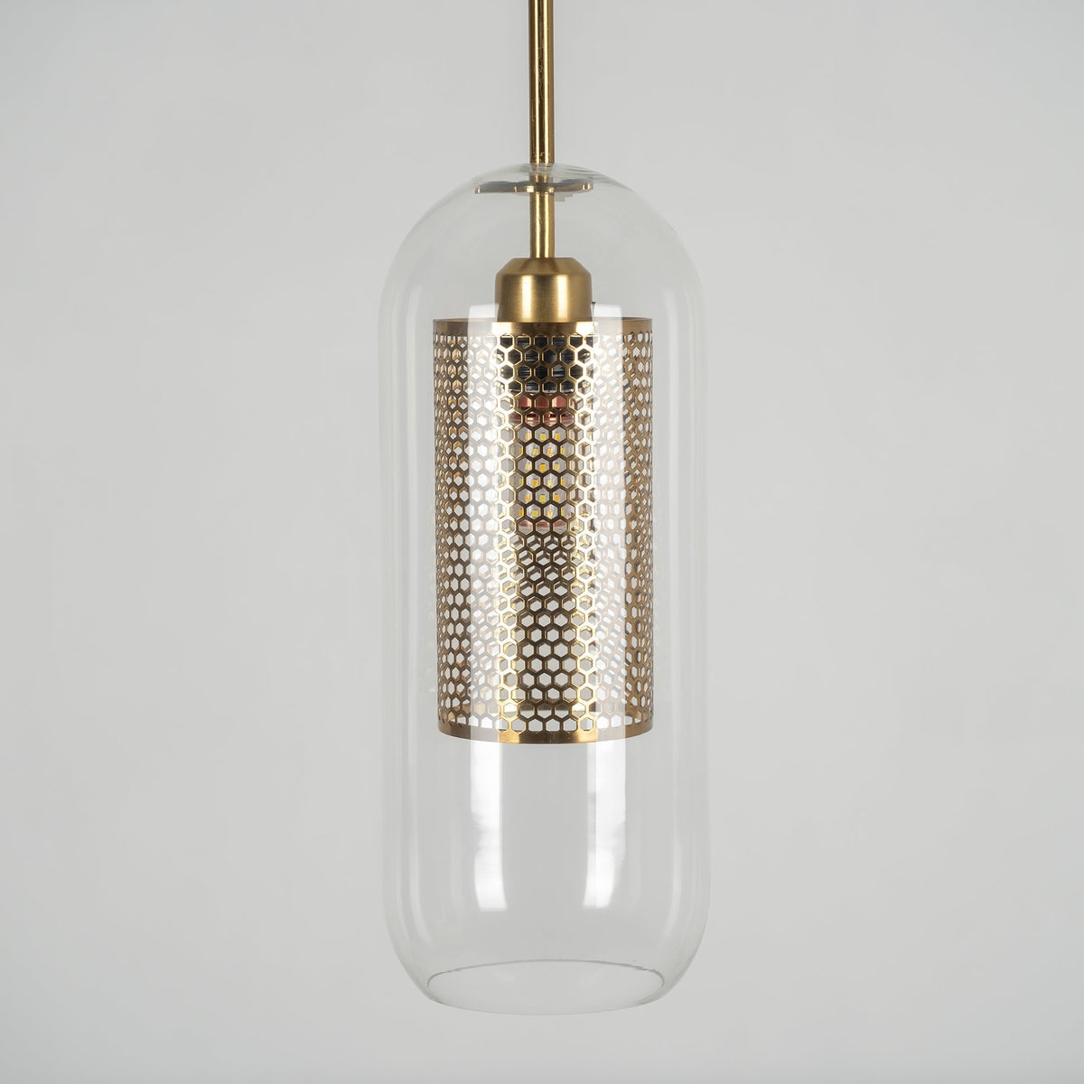 Veleine hanglamp met glazen kap voor woonkamer