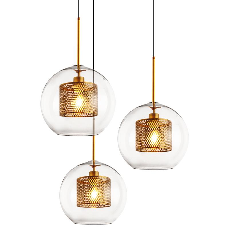 Veleine hanglamp met glazen kap voor woonkamer