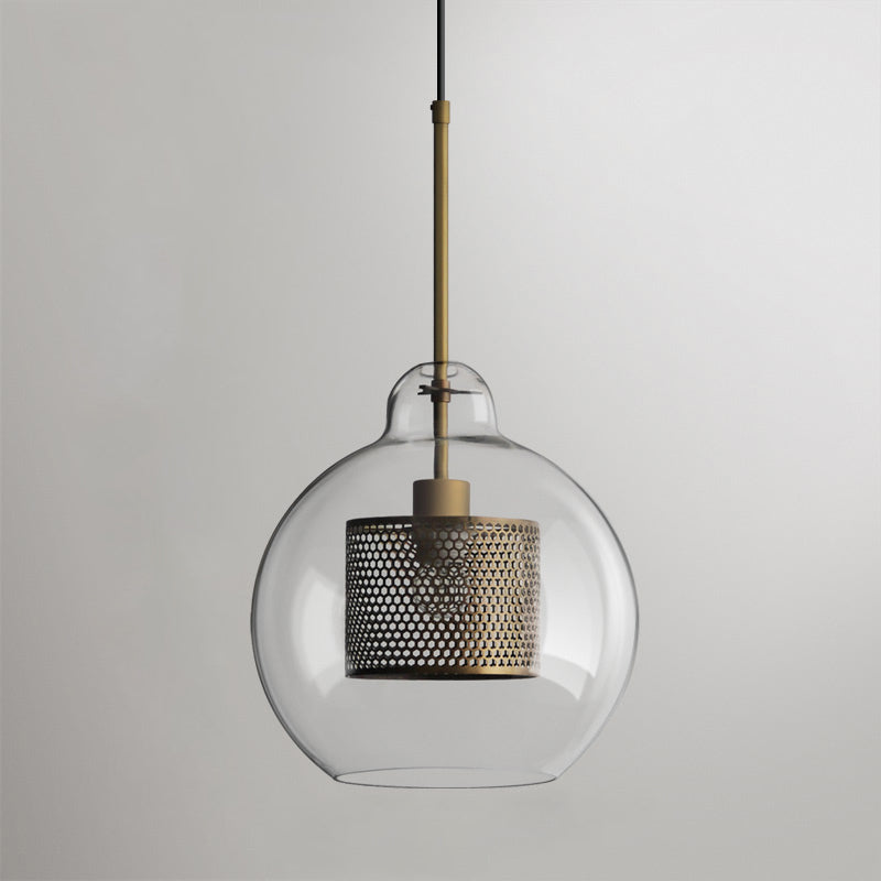 Veleine hanglamp met glazen kap voor woonkamer