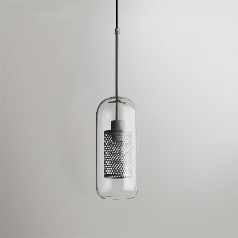 Veleine hanglamp met glazen kap voor woonkamer