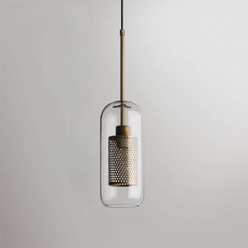 Veleine hanglamp met glazen kap voor woonkamer