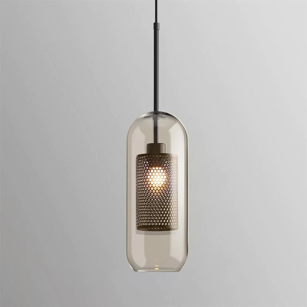 Veleine hanglamp met glazen kap voor woonkamer