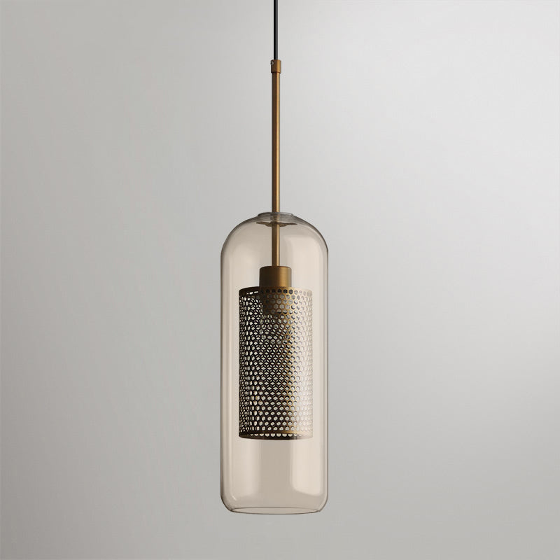 Veleine hanglamp met glazen kap voor woonkamer