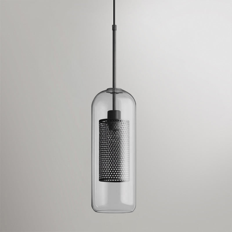 Veleine hanglamp met glazen kap voor woonkamer