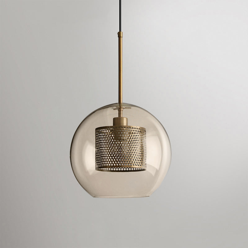 Veleine hanglamp met glazen kap voor woonkamer