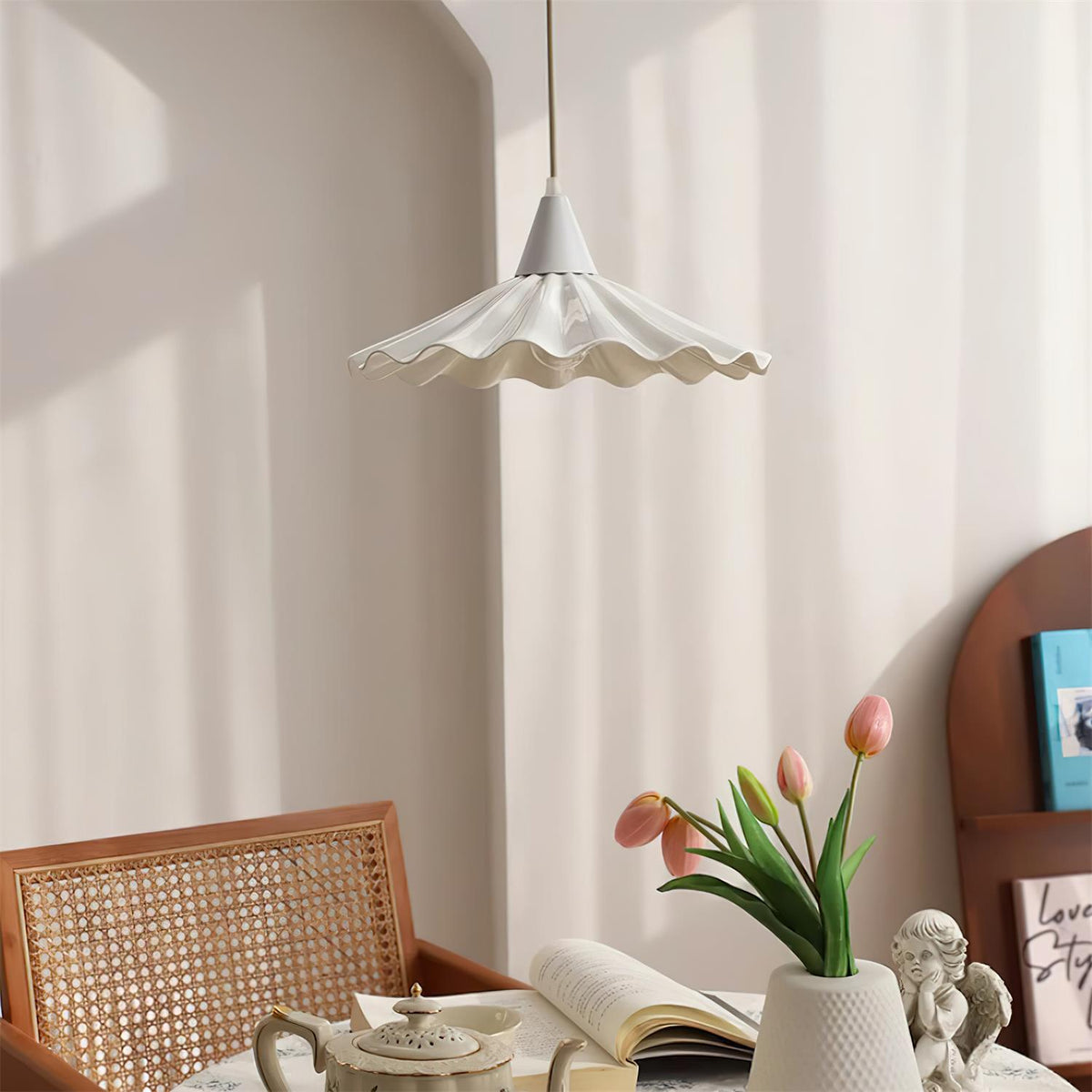 Zavo Witte Keramische hanglamp