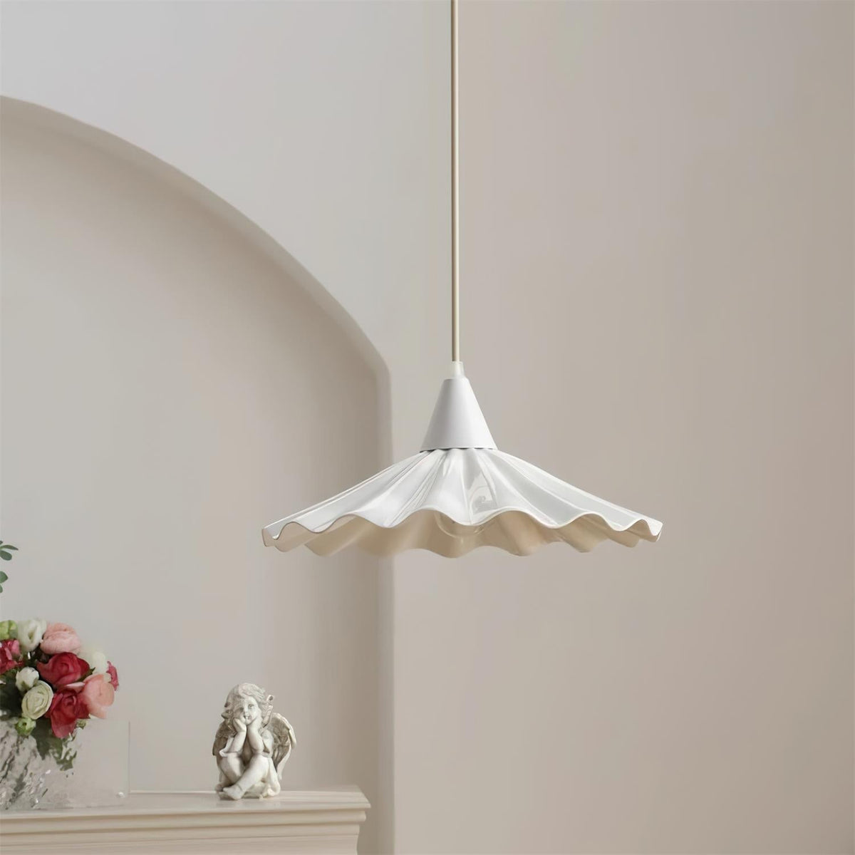 Zavo Witte Keramische hanglamp